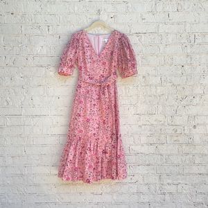 Rosie Cotswolds Pink Floral Midi Dress